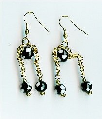 Black polka dot dangle Earrings