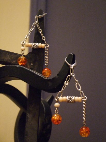 Assymetrical Orange Dangles