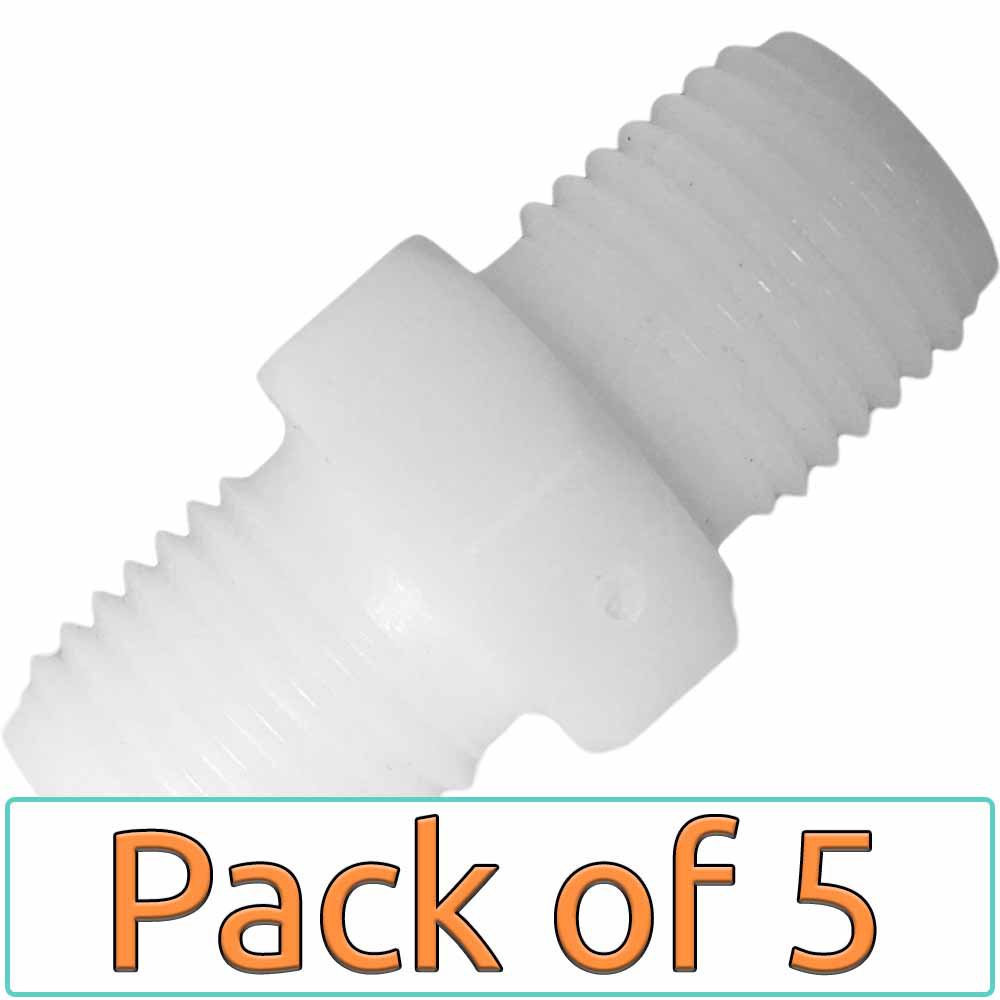 1/4"" Male NPT Nylon Hex Nipple - Pack of 5