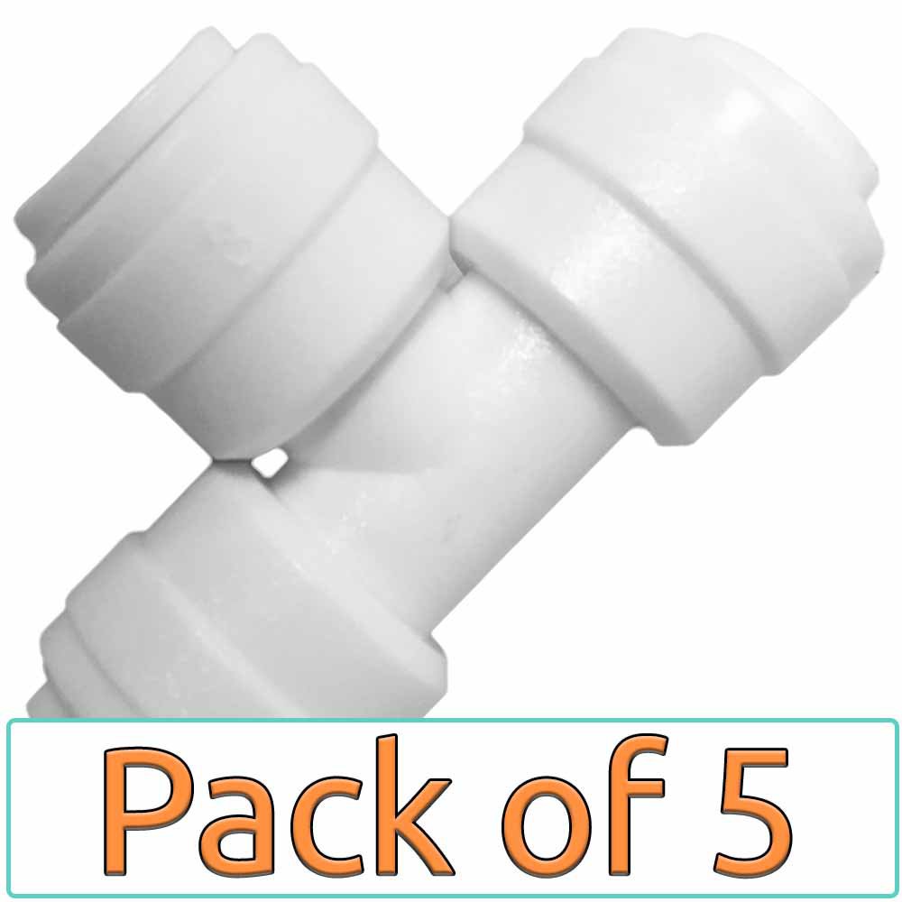 1/4"" Quick Connect Union Tee Fittings - (Pack of 5)