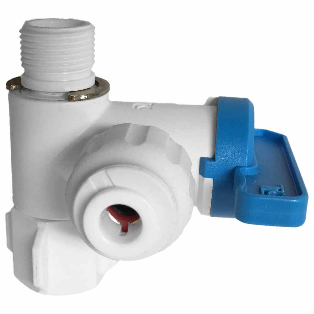 3/8"" Angle Stop Feedwater Ball Valve w/ 1/4"" QC