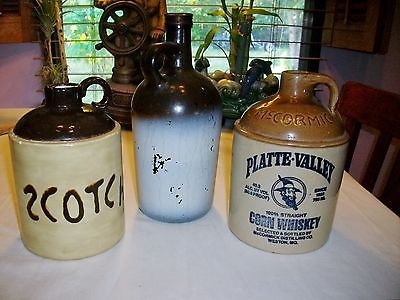 Original McCORMICK Platte Valley Straight Corn Whiskey Stoneware Jug ++ SCOTCH