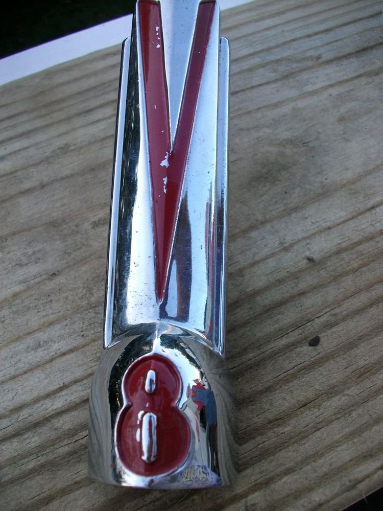 1940 Ford ~V8~ Grille Hood Latch Handle Part # 01A8215-C. CHROME / RED ~RAT ROD~