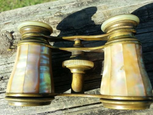 ~2~ Antique Brass PARIS ~Mother of Pearl~ Opera Glasses LEMAIRE FABT Binoculars
