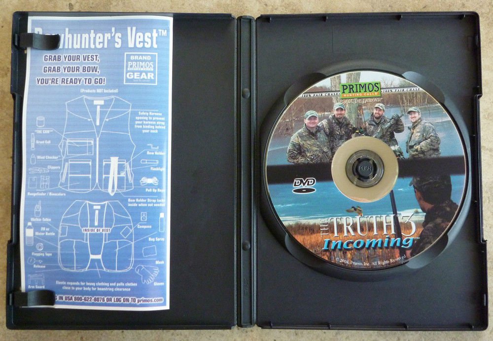 Primos Hunting Calls "The TRUTH 3 INCOMING" DVD ~Mossy Oak DUCK / GOOSE + VG!