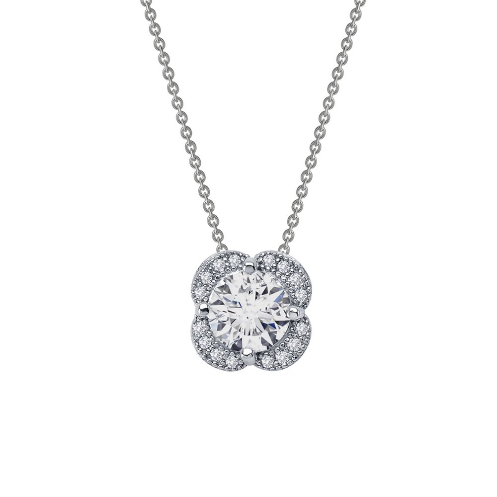 Round Micro Pave Signaty Diamond Pendant .925 Sterling Silver .925