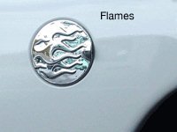 1999-06 Chevy Silverado-GMC Sierra Fuel door Cover-Flames-Black