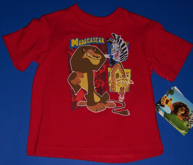 Red Madagascar Tee Shirt Boys Size 3T Kids Headquarters