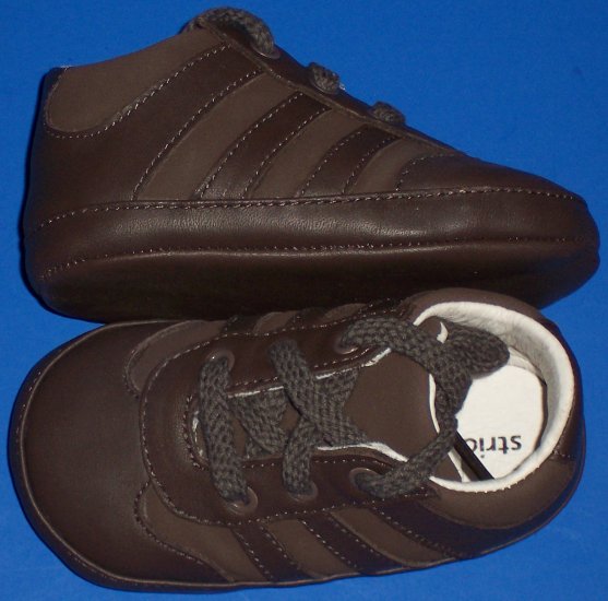 Stride Rite Baby Prewalkers Infant Boys Size 3 Chocolate Brown Lace Up Shoes