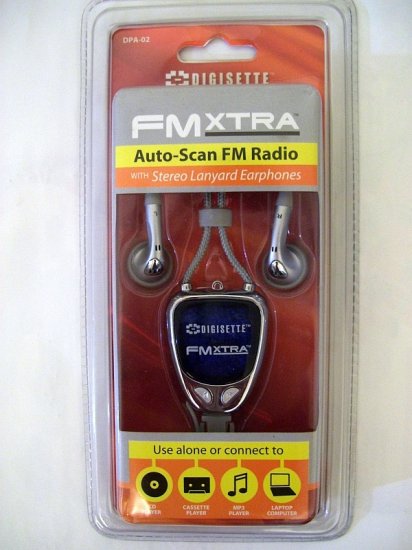 Digisette FM Xtra Auto-Scan FM Radio with Lanyard Earphones