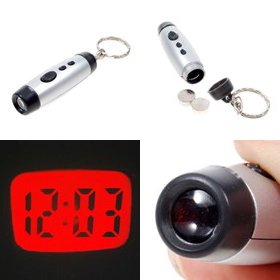 Mini LCD Digital Projection Clock Keychain