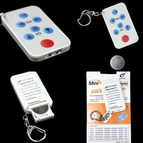 Mini Universal TV Remote Control Keychain, white *NEW*
