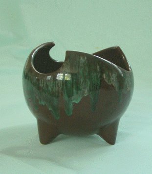 Vintage 1960s Brown Drip CANDY What-not DISH Mod