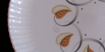HARKER TRANSLUCENT CHINA Leaf Swirl DINNER PLATE