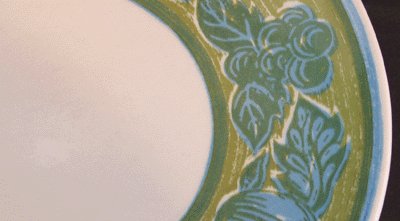 ROYAL CHINA Blue fruits on Green DINNER PLATE