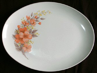 MAR-CREST Melmac OVAL PLATTER Pink Floral MARCREST