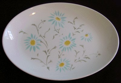 HOMER LAUGHLIN Serenade Shape BLUE ASTER Oval Platter