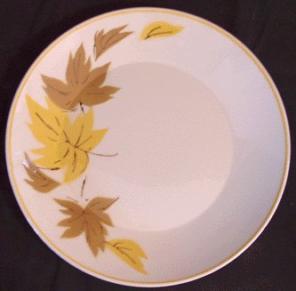 Vintage MIKASA Ivy Lea 2007 MOD Leaf SALAD PLATE - B