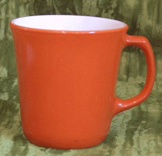 Vintage CORNING COFFEE MUG fired-on Terracotta