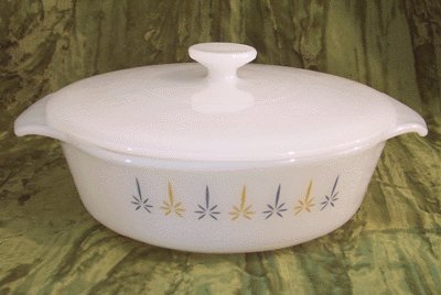Vintage FIRE KING CASSEROLE/LID Candleglow CANDLE GLOW Lidded Vegetable Bowl