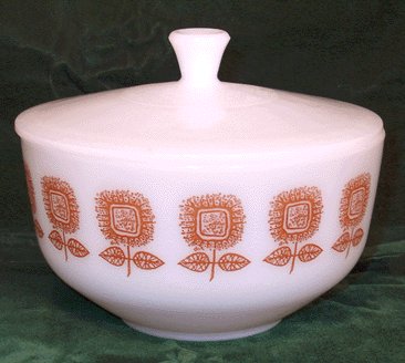 FEDERAL Milk Glass MID-CENTURY MODERN Casserole MOD