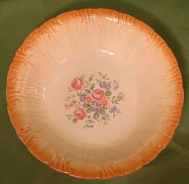 HOMER LAUGHLIN Jewel Tea PINK ROSE DECAL Leaf BOWL