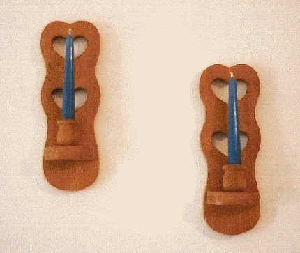 HANDCRAFTED COUNTRY HEART CANDLE SCONCES