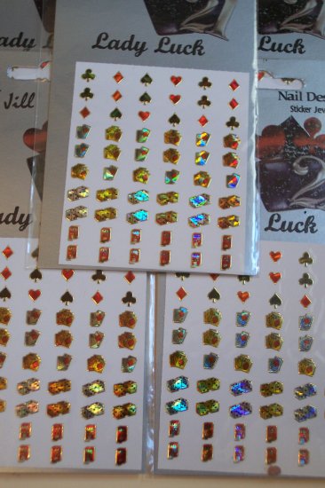 Lot of 5 Self Adhesive Nail Sticker Designs-total of 300 stickers!
