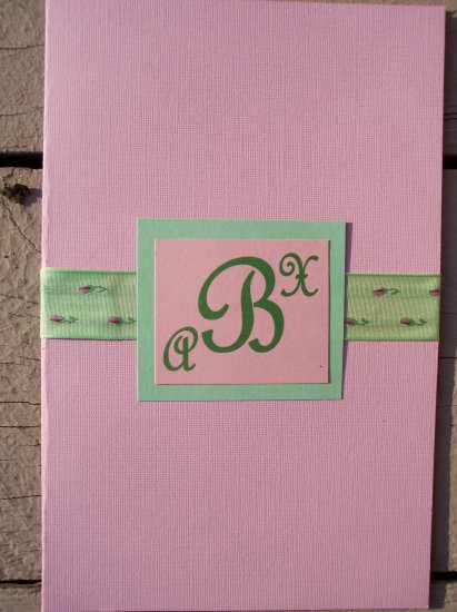 Pink/Chocolate Monogram Wedding Invitation