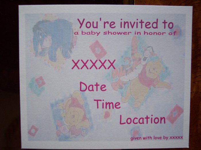 Pooh and Friends Baby Shower Invitation