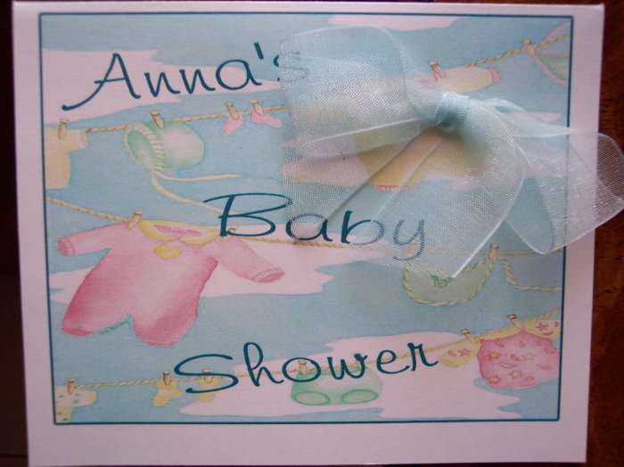 Cute Little Clothesline Baby Shower Invite