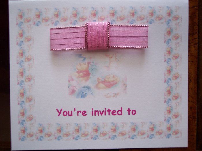 Pooh Border Baby Shower Invitation