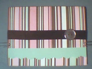 Chocolate/Pink/Mint Stripped Note Card