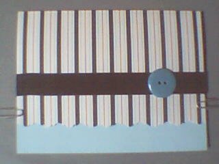Black and Baby Blue Stripped Note Card