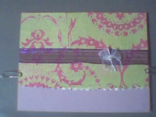 Fuchsia, Mint Green and Lavendar Note Card
