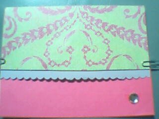 Fuchsia, Mint Green, and Hot Pink Note Card