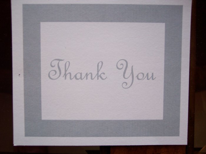 Silver Border Thank You Card