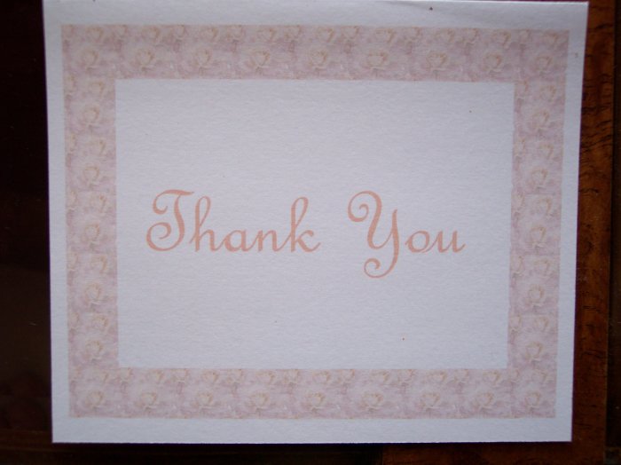 Peach Roses Thank You Card