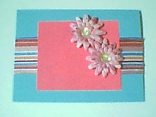Blue Pink Flowers Note card