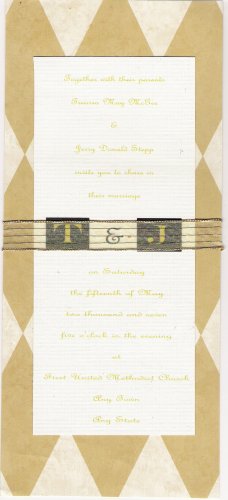 Custom Gold Monogram Wedding Invitation Set