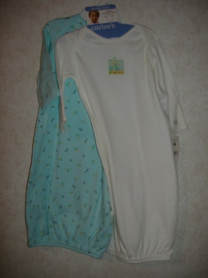 2-Pack Girls Layette Carter's Gowns Size 0-3 Months