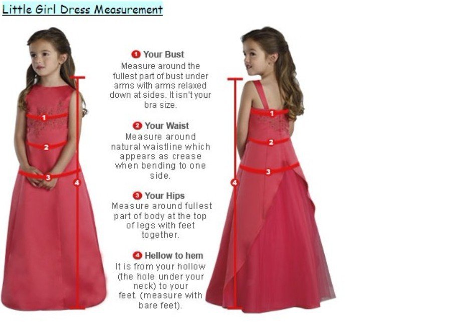 5 Stars Store Flower Girl Dresses Measure Guide Chart