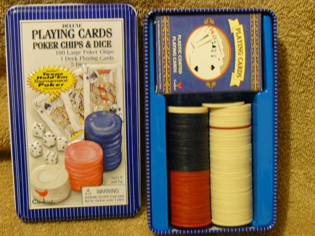 Cardinal's Texas Hold 'Em Tournament Cards Poker Chips & Dice