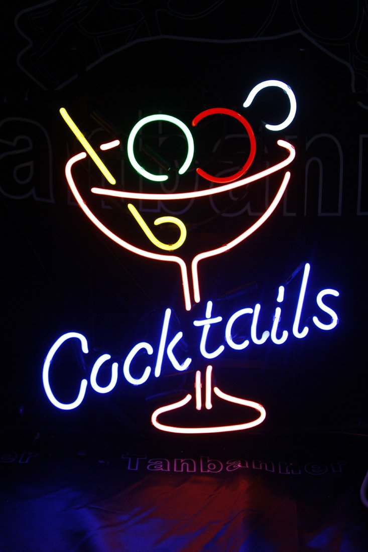 TANBANNER Art Neon Cocktails sign Ninja bracket N100A1