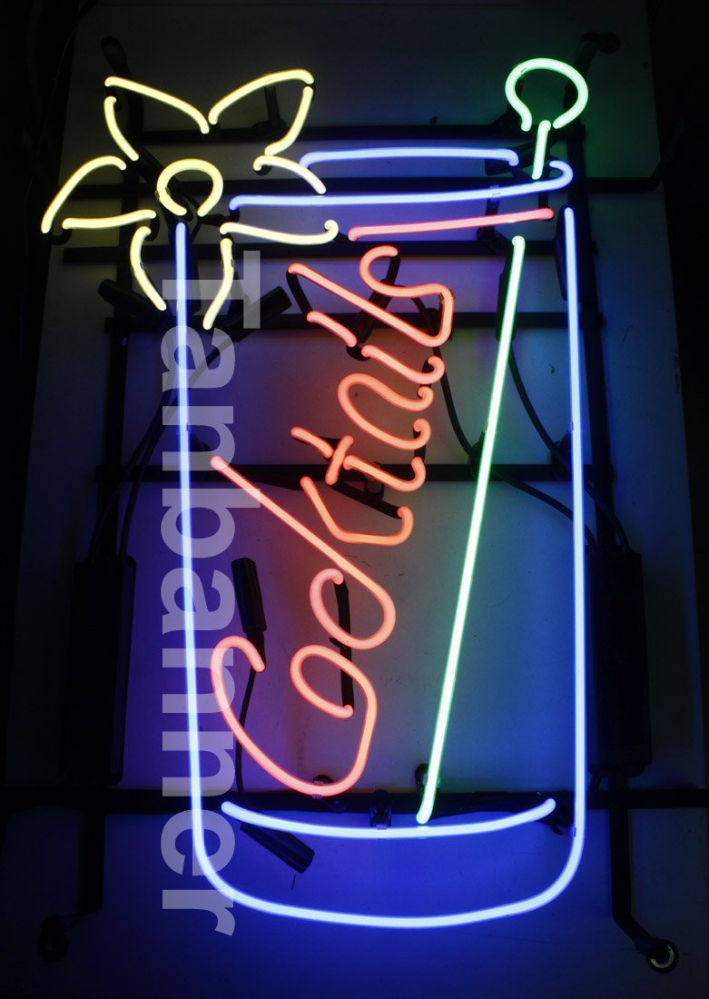 TANBANNER Art Neon Cocktails sign Ninja bracket N100E