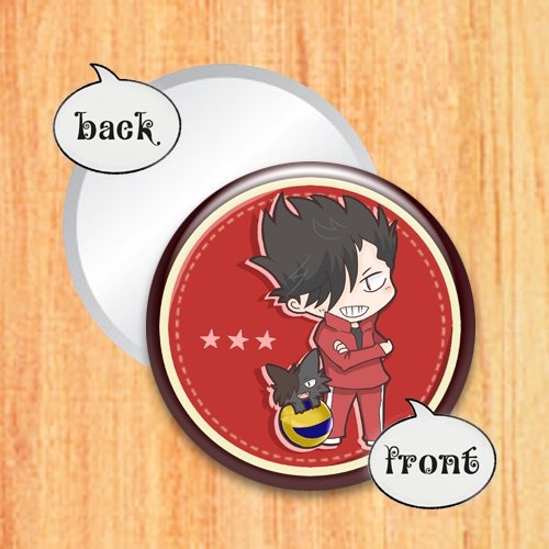 Round hand mirror (Kuroo fan art)