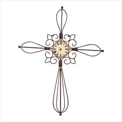 Spanish Mission Cross Wall Clock