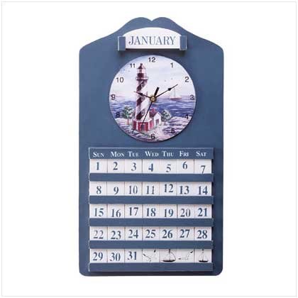 Lighthouse Wall Clock And Calendar