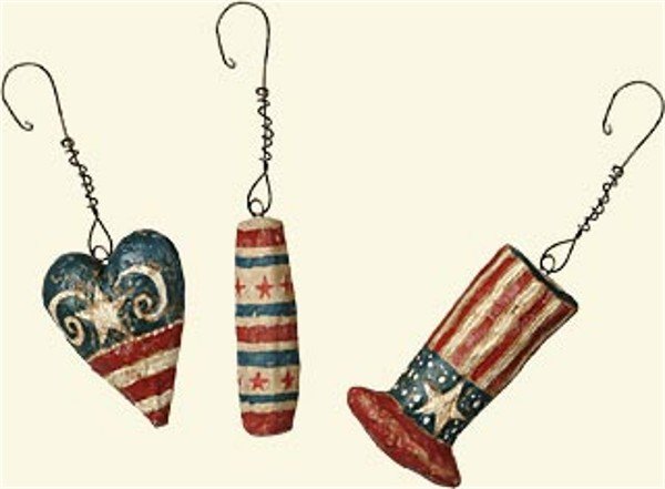 Set of 6 4th of July Mini Ornaments