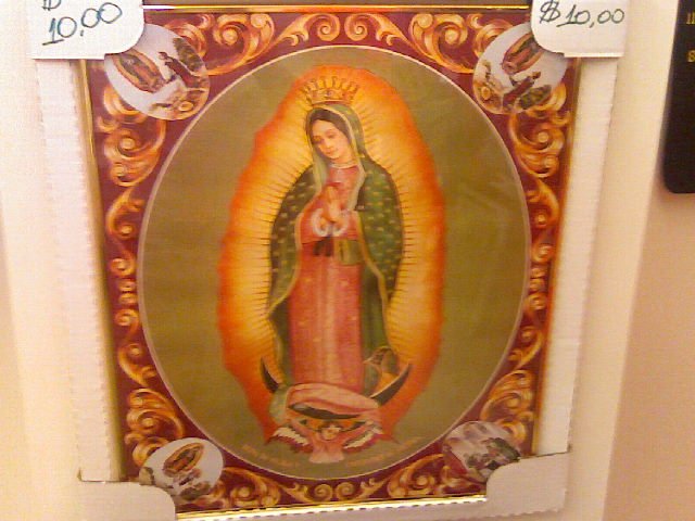 Virgin of guadalupe Poster- Framed with glass on front.